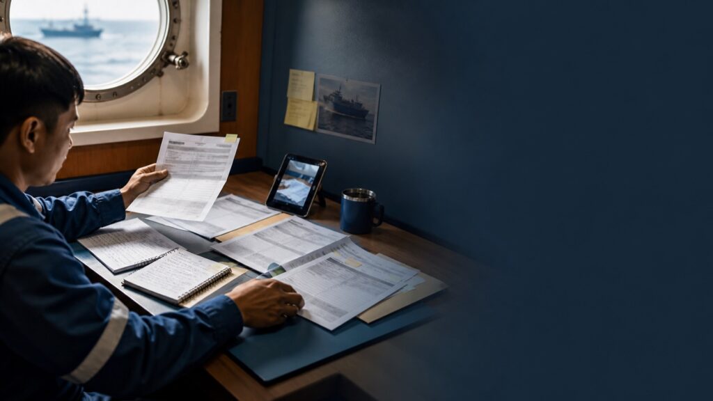 Organised evidence folder for a seafarer’s unpaid wage report.