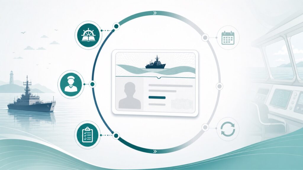 Five-year certificate planning timeline with twelve-, six- and three-month revalidation checks.